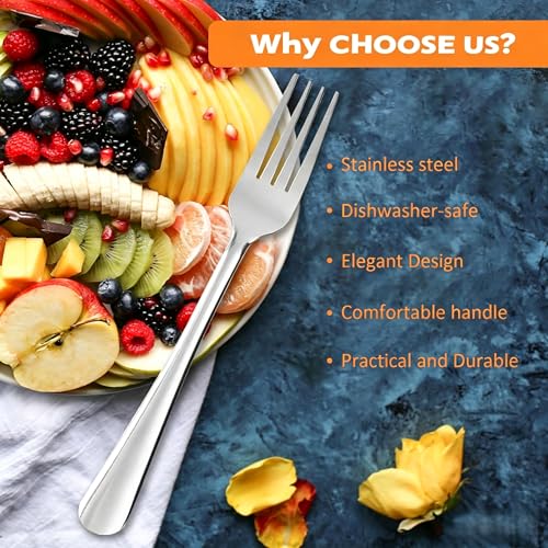 Image of 60 PCS Dinner Fork Set - Windsor Stainless Steel Silverware Fork 7.1 Inch with Dishwasher Safe Flatware Forks for 60,Table Forks for Home,Kitchen or Restaurant