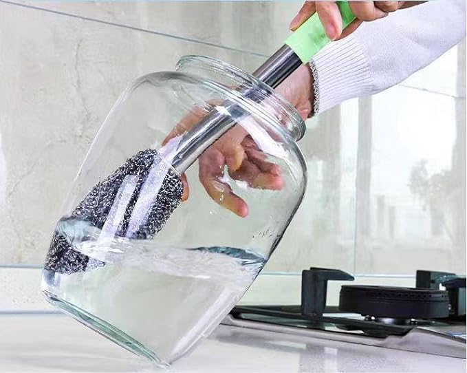 SARNESHWERAM Handle Steel Wire Bottle Cleaning Brush for Narrow Neck Containers, Bottle, Vase, Glassware - Multipurpose Household Cleaning Brush for Sink, Kitchen, Toilet, Bathroom & Utensils 3