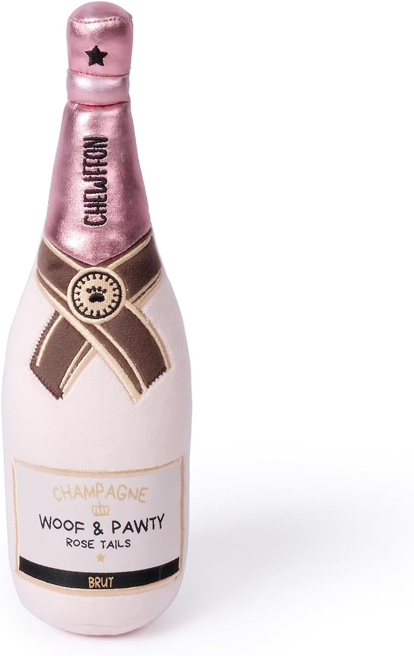 Dog Toy, Squeaky Dog Toys for Boredom, Plush Pet Present Chew Toy for All Breeds Dogs, Pink Champagne Shape Interactive Puppy Toys for Birthday Stimulating Gifts Dog Toy, Squeaky Dog Toys for Boredom, Plush Pet Present Chew Toy for All Breeds Dogs, Pink Champagne Shape Interactive Puppy Toys for Birthday Stimulating Gifts