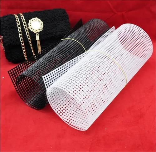 Malla de plástico para tejer bolsos DIY con rejilla de 50x33 cm resistente 4
