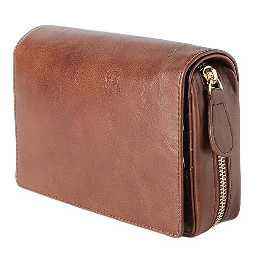 Porta passaporto da viaggio in vera pelle di mucca con tasca con cerniera Snap portafoglio HSFC0006