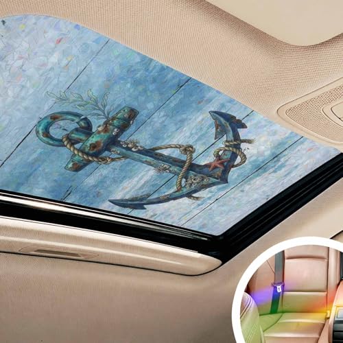 Película decorativa para ventana con ancla azul marino 17.7x39.3in miniatura 5