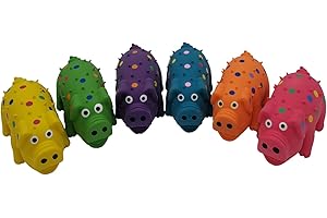 6 Pack 4 Inch Mini Polka Dot Piglet Pig Dog Toys