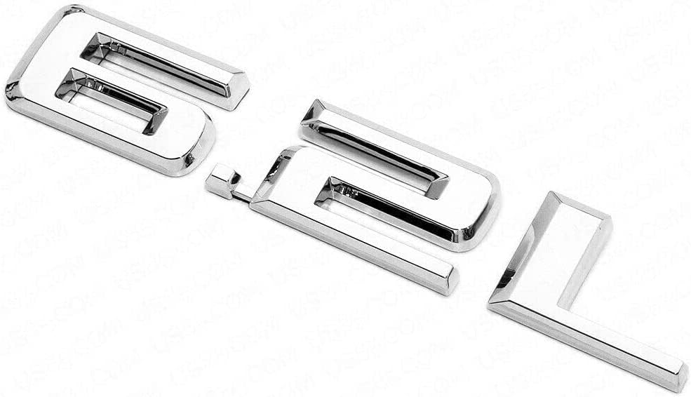 Image of 2pcs 6.2L Emblems 3D Hood Style Badge Logo Sticker Nameplate Letter Replacement for 1500 2500HD (Chrome)