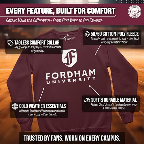Image of NCAA College Sweatshirt Fleece Crewneck Pullover for Men and Women | Officially licensed NCAA college gameday crewneck pullover - 9 oz fleece lined sweatshirt with arch and logo design