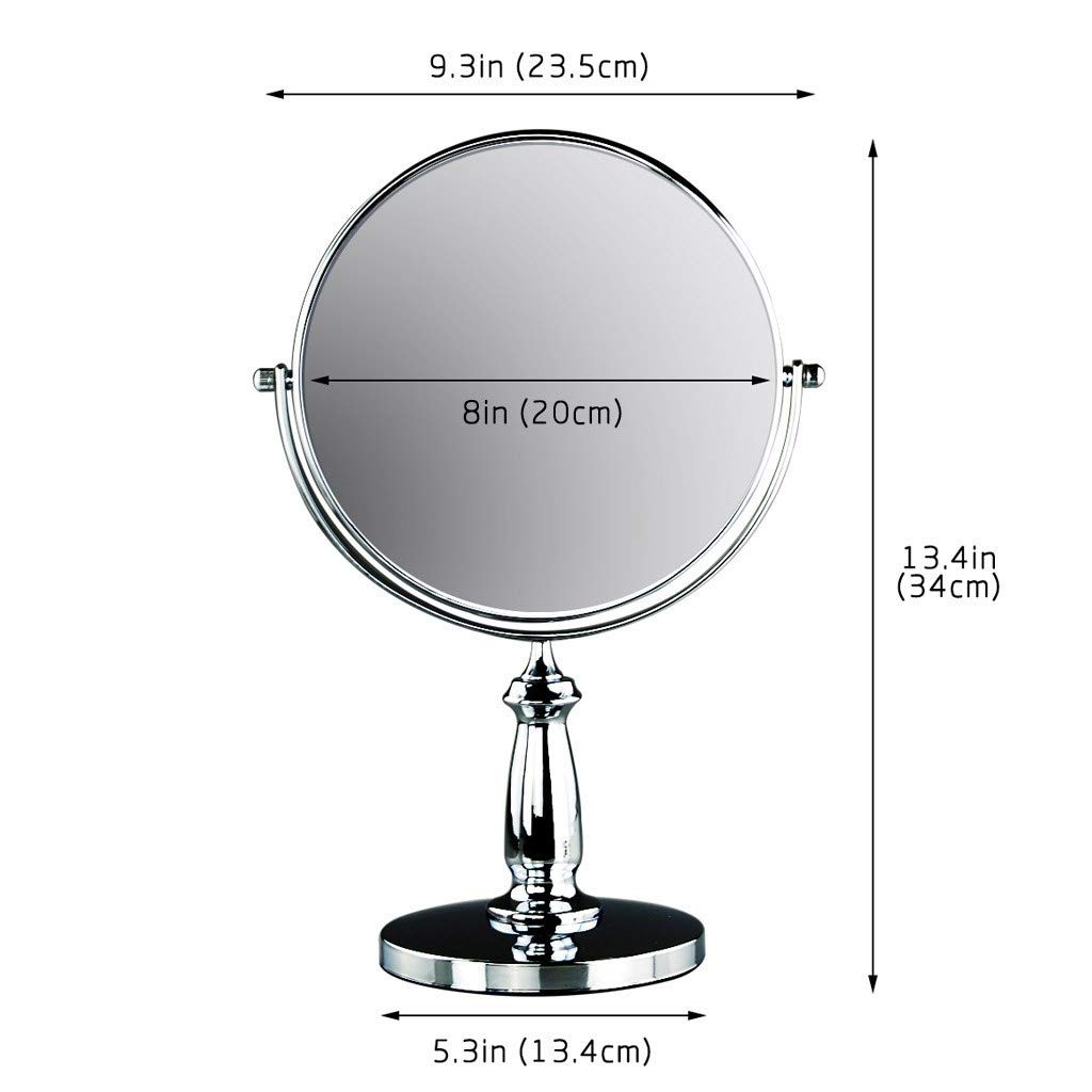 Espejo de maquillaje redondo HD con aumento 3X y rotación de doble cara, perfecto para dormitorio, baño y ducha en casa