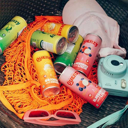 Image of Quenzy Prebiotic Soda Variety Pack - Mixed Flavours (Pack of 6 x 250ml) | 5g Prebiotic Fibre for Gut Health | Low Calorie Soda (<15 kcal) | No Added Sugar | Zero Preservatives | Healthy Sparkling Drink