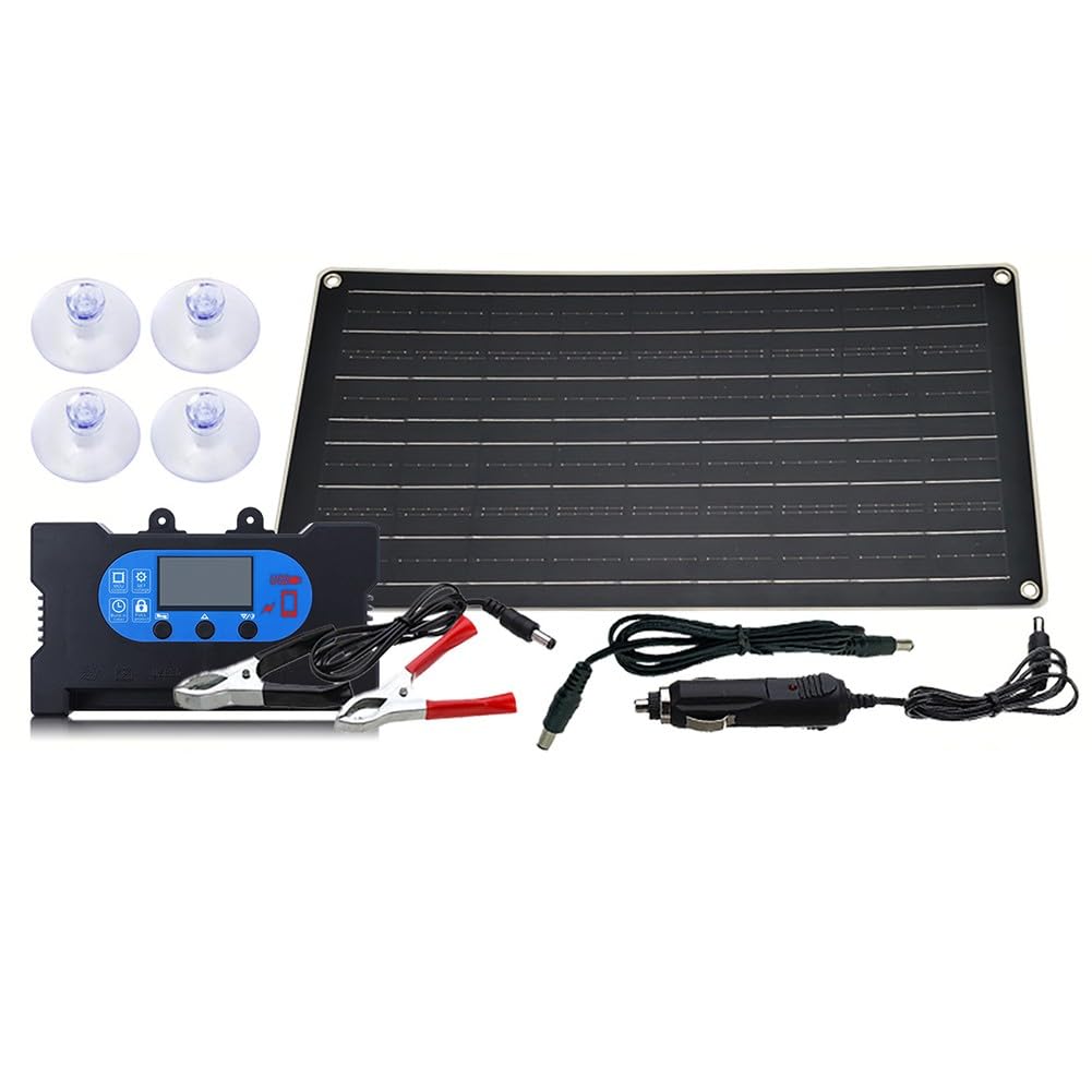 Pannello solare monocristallino da 40 W con regolatore di carica fotovoltaico da 12 V/18 V, campeggio, viaggi e uso all'aperto