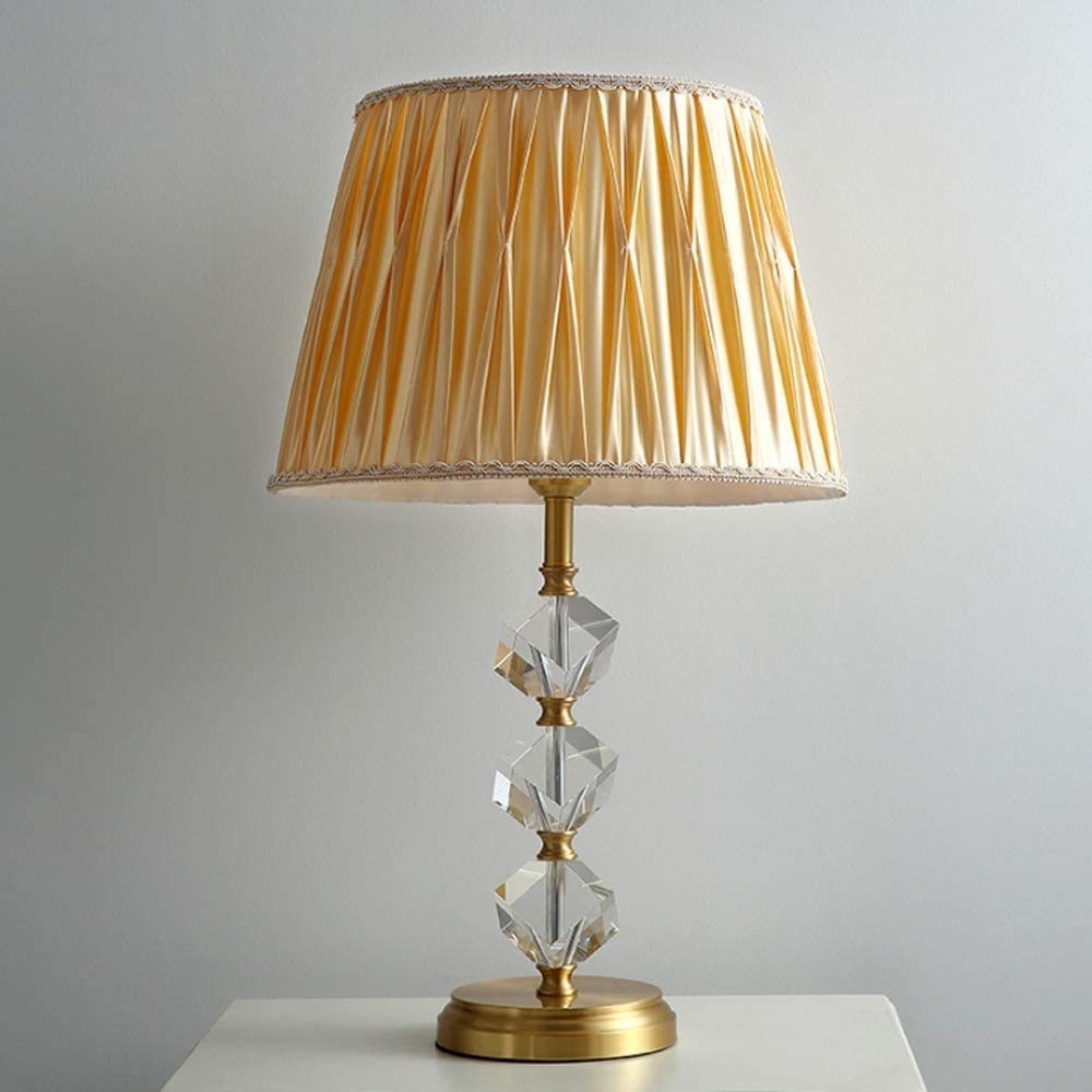 Lampe de bureau rétro en cuivre et cristal pour éliminer la fatigue visuelle