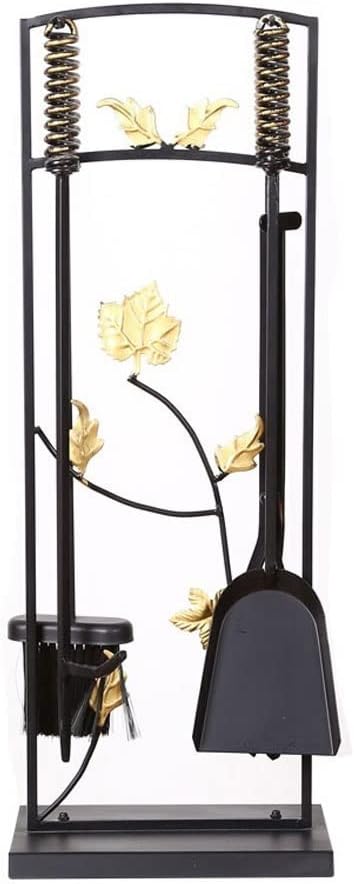 Fireplace Tool Set Poker Stand 5 Pieces of Fireplace Tools Wrought Iron Indoor Fireplace Tool Holder Base Bracket Living Room Campfire Tools Outdoor Set Outdoor Indoor Ch
