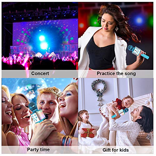HALOVIE-Kids-Microphone-Bluetooth-Wireless-Microphone-Handheld-Speaker-Karaoke-Equipment-for-Home-KTV-Player-Party-Singing-Birthday-Christmas-Gifts-for-Girl-Boy
