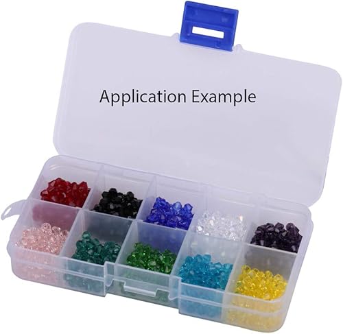 Miniatura 4 de 2Tomato Shipping Supplies Caja de almacenamiento de plástico rectangular transparente con 10 ranuras, organizador de compartimentos pequeños para