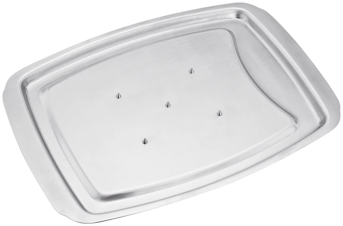Stellar Spiked Carving Tray - 38 x 26 cm - Metallic Silver
