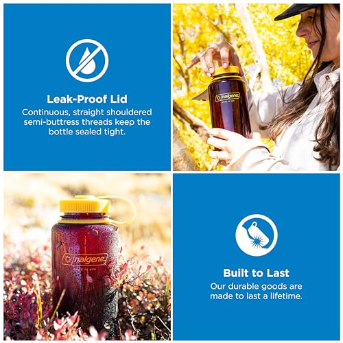 Image of Nalgene 32 oz Wide Mouth Water Bottle | BPA-Free, Durable & Leak Proof, Lightweight Bottle for Hiking & Gym, Work & Travel