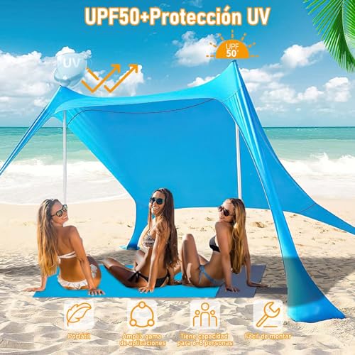 La Mejor Selección de Toldo para playa los 10 mejores. 2 Imagen adicional