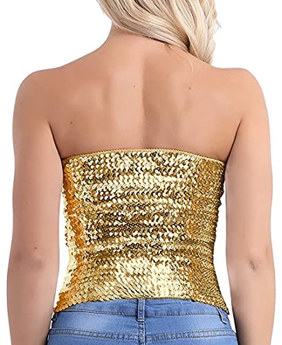 Alivila.Y Fashion Womens Sparkling Sequins Stretch Party Clubwear Tube Top2