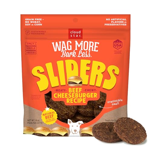 Cloud Star Wag More Bark Less Sliders Dog Treats Beef Cheeseburger 8 oz. Bag