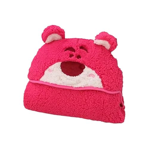 プーさん ドナルド ロッツォ 着る毛布 着るブランケット ポンチョ フード付き もこもこ 肩掛け ルームウェア メンズ レディース 秋冬 寒さ対策 丸洗い 贈り物 キャラクター 人気 かわいい おしゃれ (Color : ロッツォ)