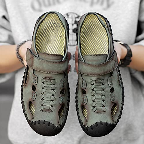 Men Genuine Leather Sandals Casual Shoes Men's Roman Beach Sandals Sandalias Big Size(40)2