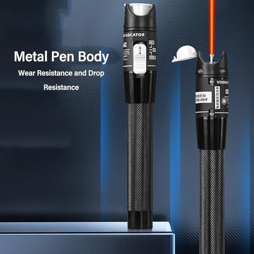 Fiber Visual Fault Locator 80KM, Glasfaserkabel Testgerät mit 2,5 mm Universal Glasfaseranschluss, Rotlicht Stifttester