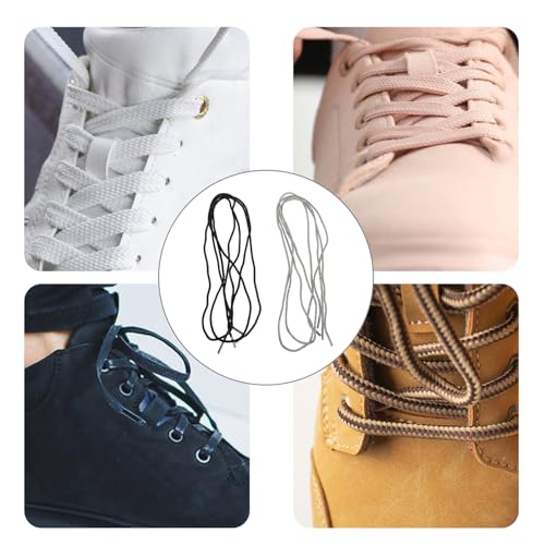 Lacets ronds brillants 120 cm YARNOW noirs et AB scintillants 4 mm pour sneakers et sweats - 3