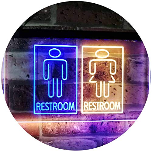 ADVPRO Restroom Male Female Boy Girl Toilet Dual Color LED Neon Sign Blue & Yellow 16" x 12" st6s43-i3029-by