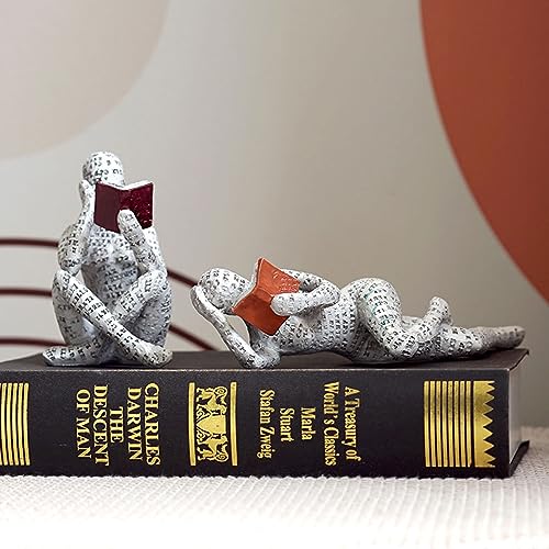 Figuritas decorativas de mujer leyendo 3 pzs miniatura 3
