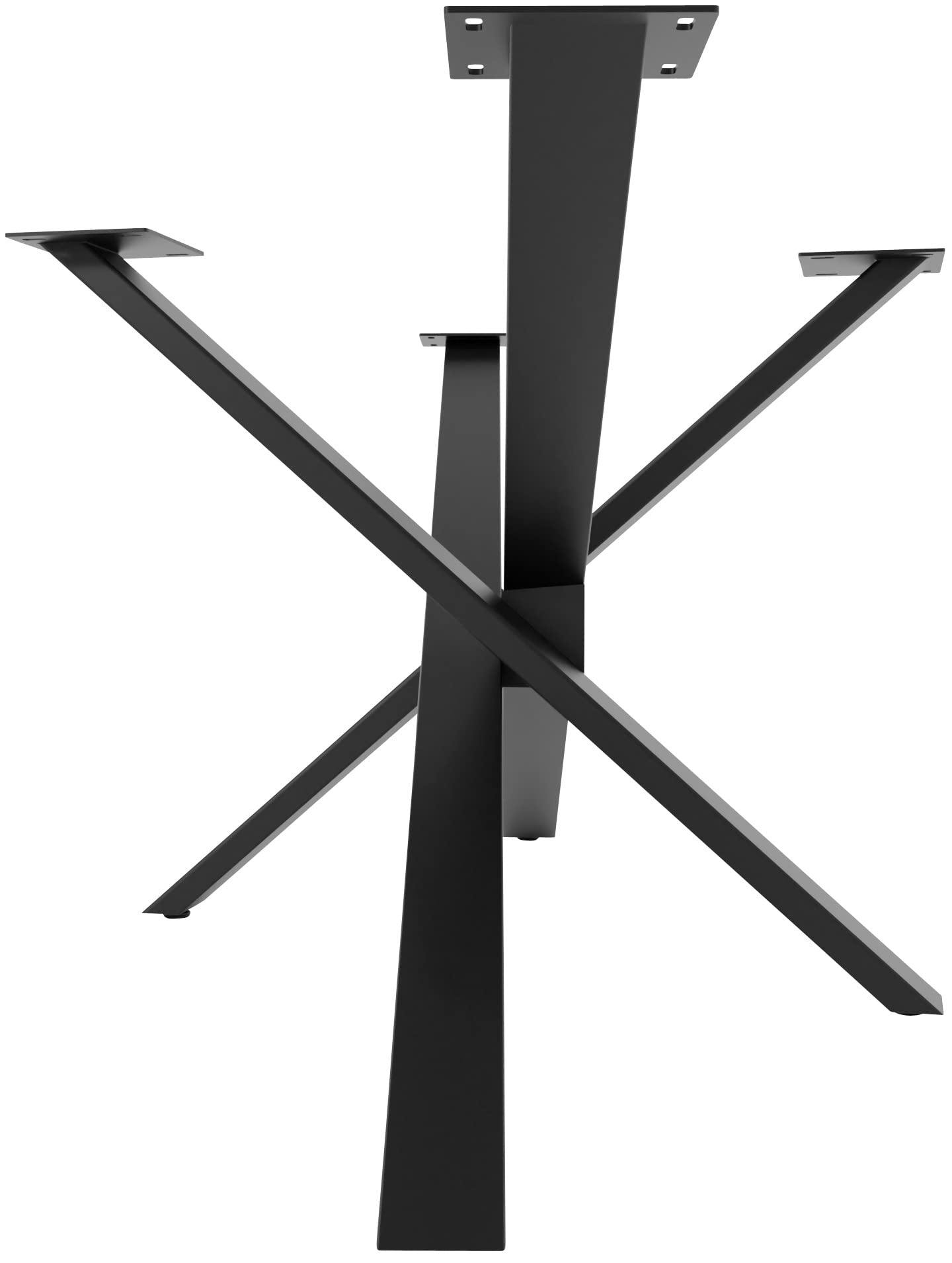 CLP Tischbeine Jimmy I Tischkufen Aus Vierkantprofilen I Höhe 72 cm I Sternförmiges Tischgestell Farbe schwarz Größe 120x70x72 cm