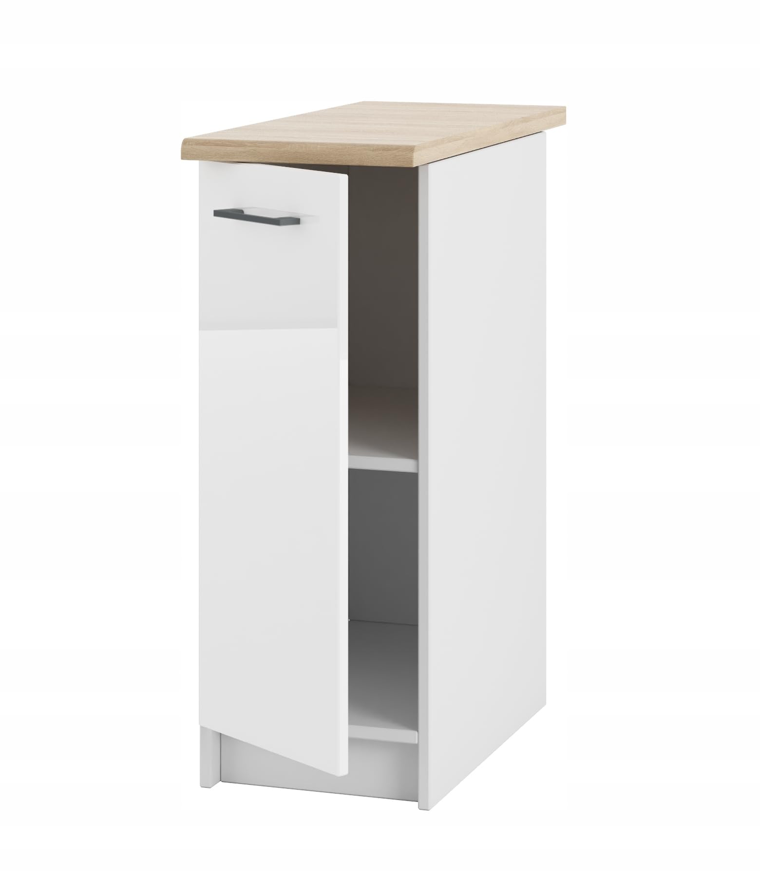 Unterschrank mit Arbeitsplatte 30 cm – Kompakte - praktische Küchenlösung aus MDF mit glänzenden Fronten - einfach zu montieren - ideal für kleine Küchen oder als zusätzliche Stauraumeinheit