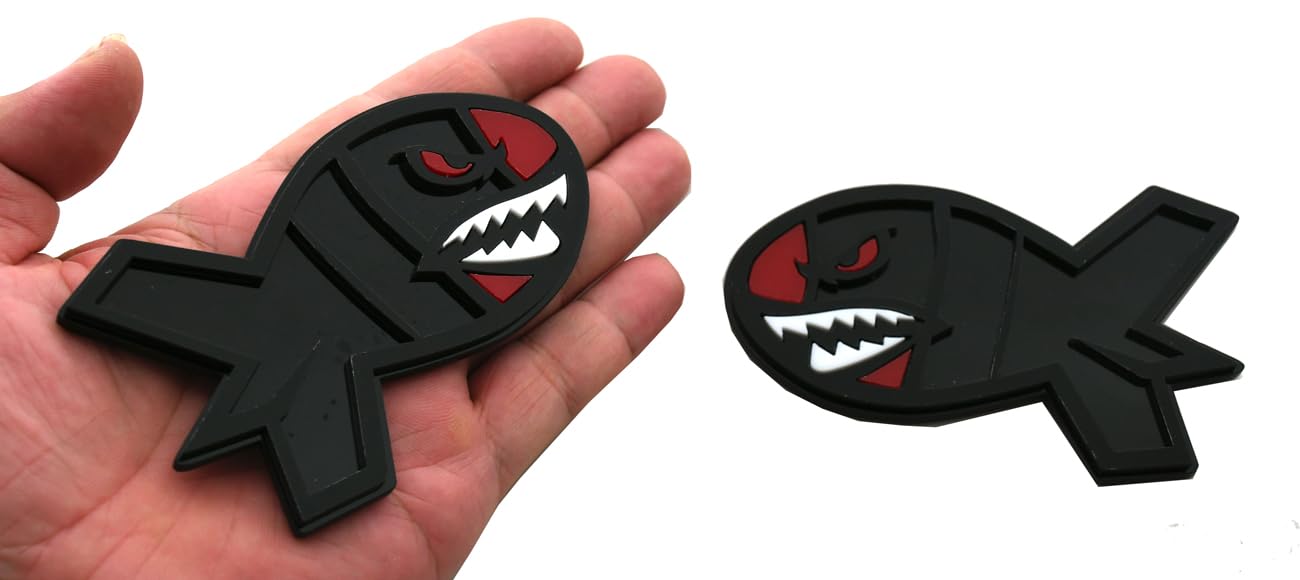 Para czerwonych oczu latający tygrys rekin emblemat niestandardowa odznaka 3D pasuje do uniwersalnego samochodu ciężarówki SUV boczne tylne przednie drzwi bagażnika (czarny)