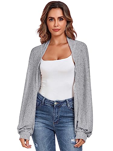 Image of ZAFUL Women's Sheer Shrug Y2K Long Sleeve Cardigans 2026 Irregular Tie Front Bolera