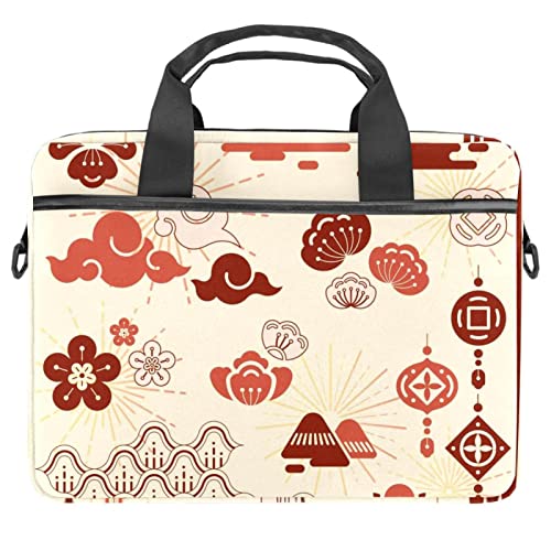 Sac ordinateur portable 13-14 pouces sacoche bandoulière motif Nouvel An chinois