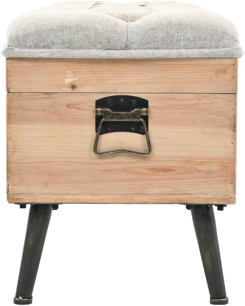 vidaXL Storage Bench, Storage Trunk, Entryway Bench with Storage, Hallway Bench for Hallway Living Room Doorway, Retro, Solid Fir Wood