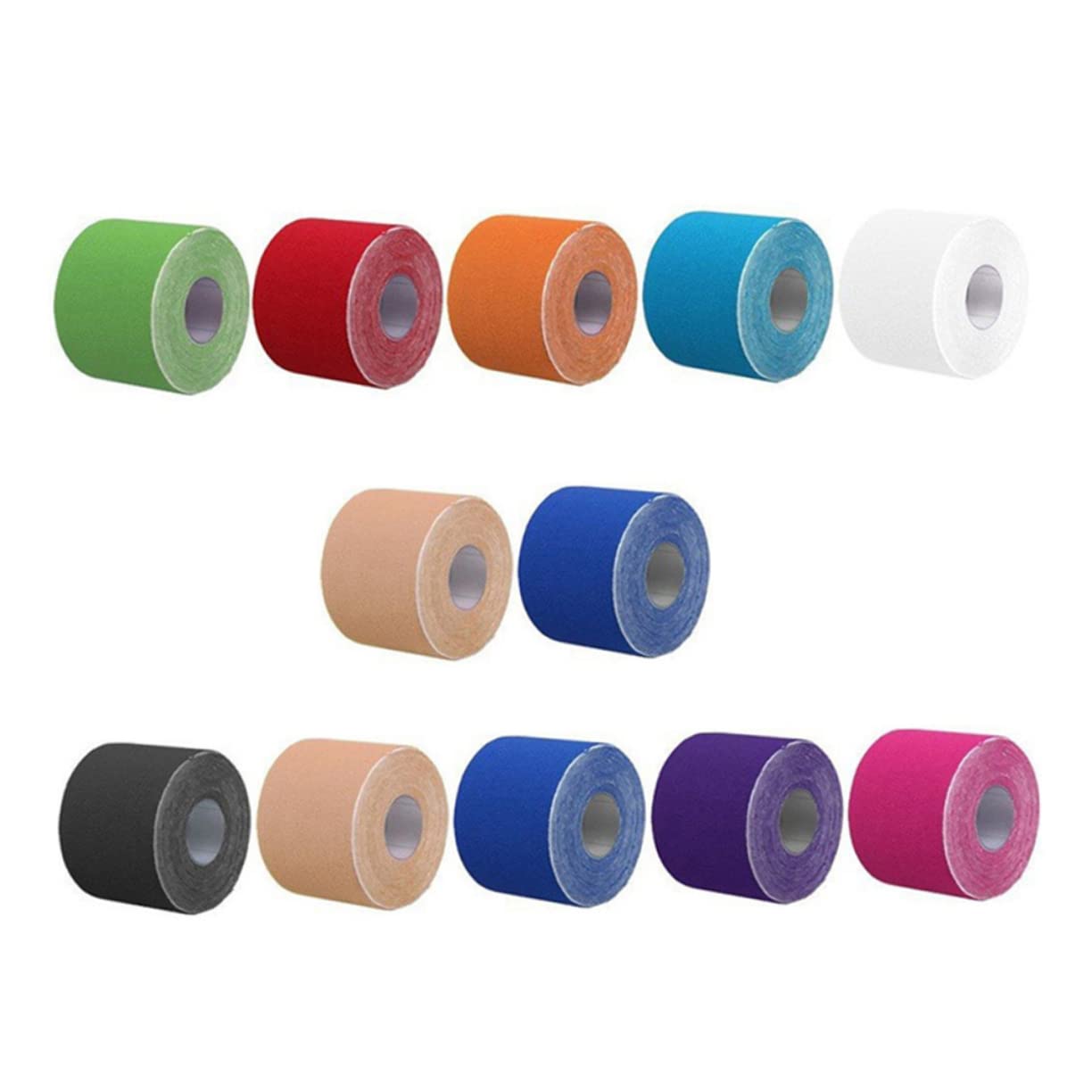 MUSISALY 12 Rolls Sports Tape Kinesiology Tapes Tape Wear-Resistant Tapes Athletic Elastic Tapes Athletic Tape Elastic Elbow Tapes Leg Bandage Tape Stretche Non-Woven Fabric