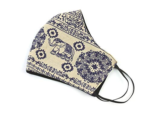 Cotton Face Mask, Elephant print, washable face mask, reusable face mask, fabric cloth face mask, double layer, USA next day shipping