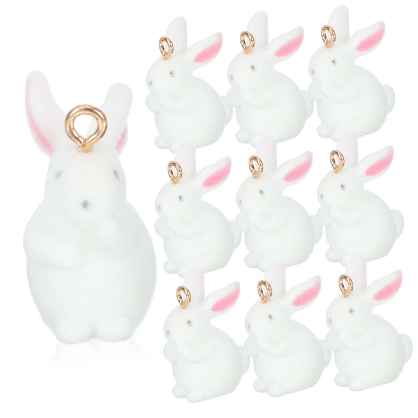 50 Pièces Bricolage Lapin Ornements Bijoux Pendentifs Mini Breloques En Résine Bracelet À Breloques De Pâques Kit Miniature De Charmes De Lapin Kit De Flocage De Lapins Miniatures