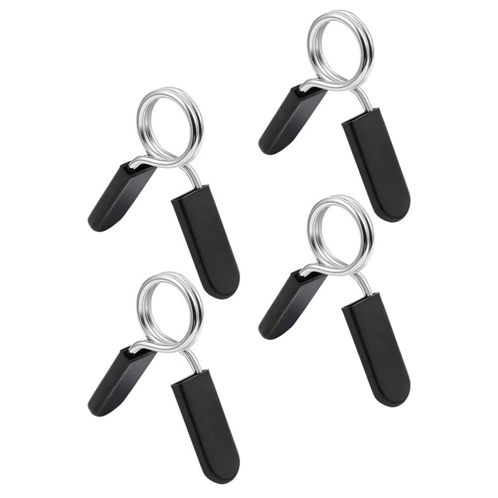 INOOMP Barbell Collars 4 Pack Spring Clip Dumbbell Handle Clamps Secure Weight Plate Holders for Fitness