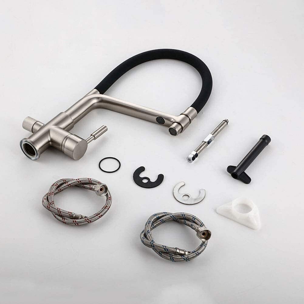 3 Vías Grifo Cocina Osmosis Grifería Filtro Agua Grifos de Fregadero Giratorio con caño, Estilo Moderno Pulverizador de Doble función para purificador de Filtro de Agua y Fregadero de Cocina