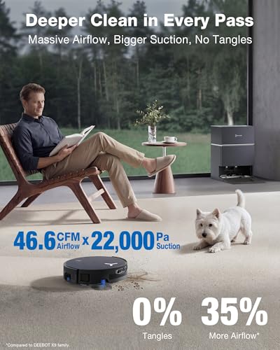 Image of ECOVACS DEEBOT X12 PRO Omni Robot Vacuum and Mop, 22000Pa Suction, FocusJet Pre-Spray, Bagless Dust Station, OZMO Self-Washing Mop, TruEdge Cleaning, ZeroTangle, Perfect for Pet Hair & Carpets