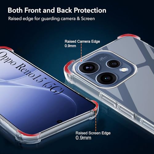 Image of Jkobi Shockproof Crystal-Clear Back Cover for Oppo Reno15 5G | Oppo Reno 15 5G (Anti Yellow Case | Drop & Camera Protection | Hard Polycarbonate)