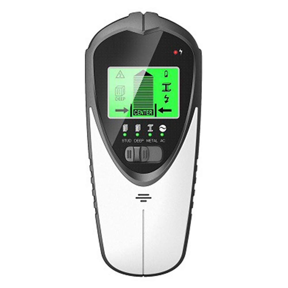 Escáner buscador de pernos, detector de pernos, buscadores centrales de sensores de pernos 4 en 1 para pernos de metal profundo y detección de cables de CA con pantalla LCD HD y alarma de audio