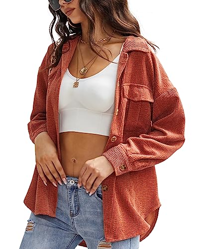 Beyove T Shirt Damen Bluse mit Knöpfen Hemden Langarm V-Ausschnitt Hemden...