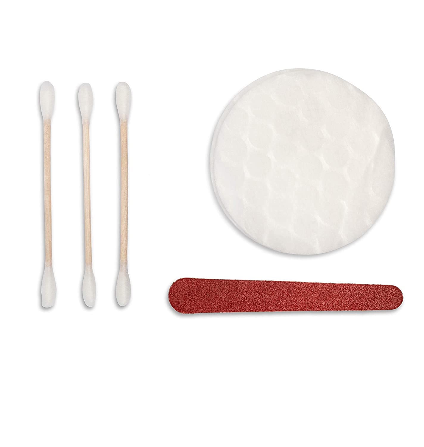 MAQA 100-teiliges Vanity-Set Aus Karton – Mit 2 Wattepads, 3 Wattestäbchen & 1 Nagelfeile, Ideal Für Hotels