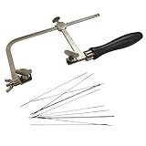 German-Style Professional Jewelers Saw Frame W/Dozen 2/0 Pike Swiss Cutting Saw Blades