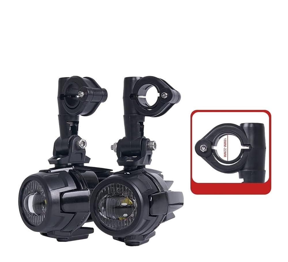 Faros Antiniebla para Motocicleta, Luces Auxiliares para LED, De Giro DRL Universales 40 W Y 6000 K Motocicleta Faro Lámpara Protector Cubierta