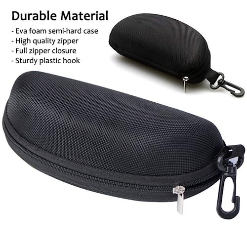 Image of KT Sunglasses Case for Men & Women | Pack of 1 Sunglass Case, 1 Lens Cleaning Cloth & 1 Lens Cleaner Liquid, 30ml | Sunglass Cover Case | Black