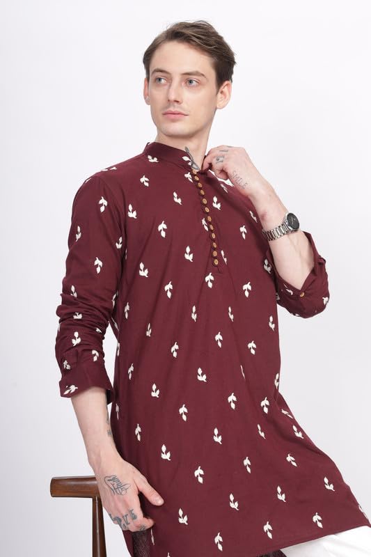 Image of BE ACTIVE Men's Traditional Embroidered Full Sleeves Kurta || Cotton Kurta for Men || Men Kurta for Wedding || Kurta for Men (A-SK1021 Parent)