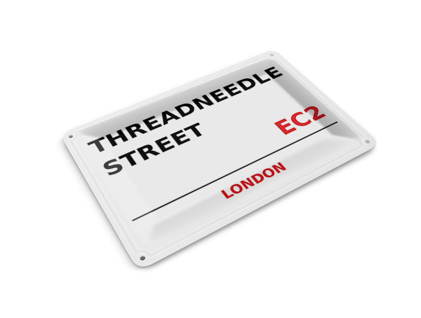 Femer Tin postcard London 14 x 10 cm Threadneedle Street EC2 metal decorative sign