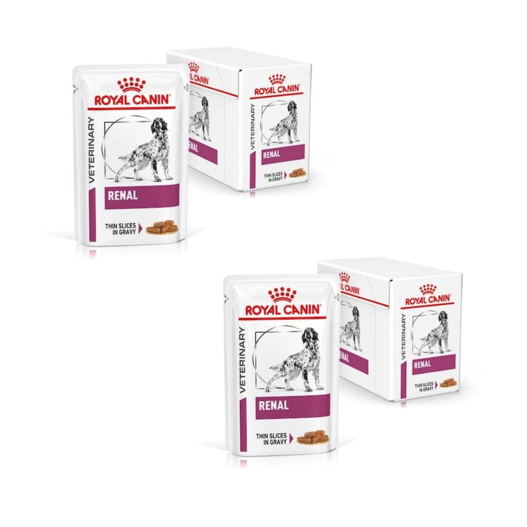 ROYAL CANIN Veterinary Renal | Twin Pack | 2 x 12 x 100 g | Complete Dietary Food for Adult Dogs | to Support Kidney Function | Fine Pieces in Sauce