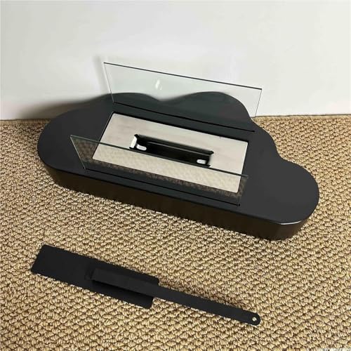 Estufa de bioetanol, hoguera sin humo, 1 hoguera de mesa de 15,75 pulgadas, chimenea de mesa de acero inoxidable, mini chimenea portátil tipo nube al aire libre, hoguera interior con escudo de vidrio,